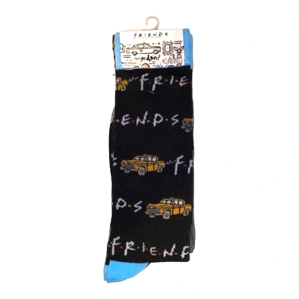 2pairs‎ Friends TV show black inscripted novelty gag socks new